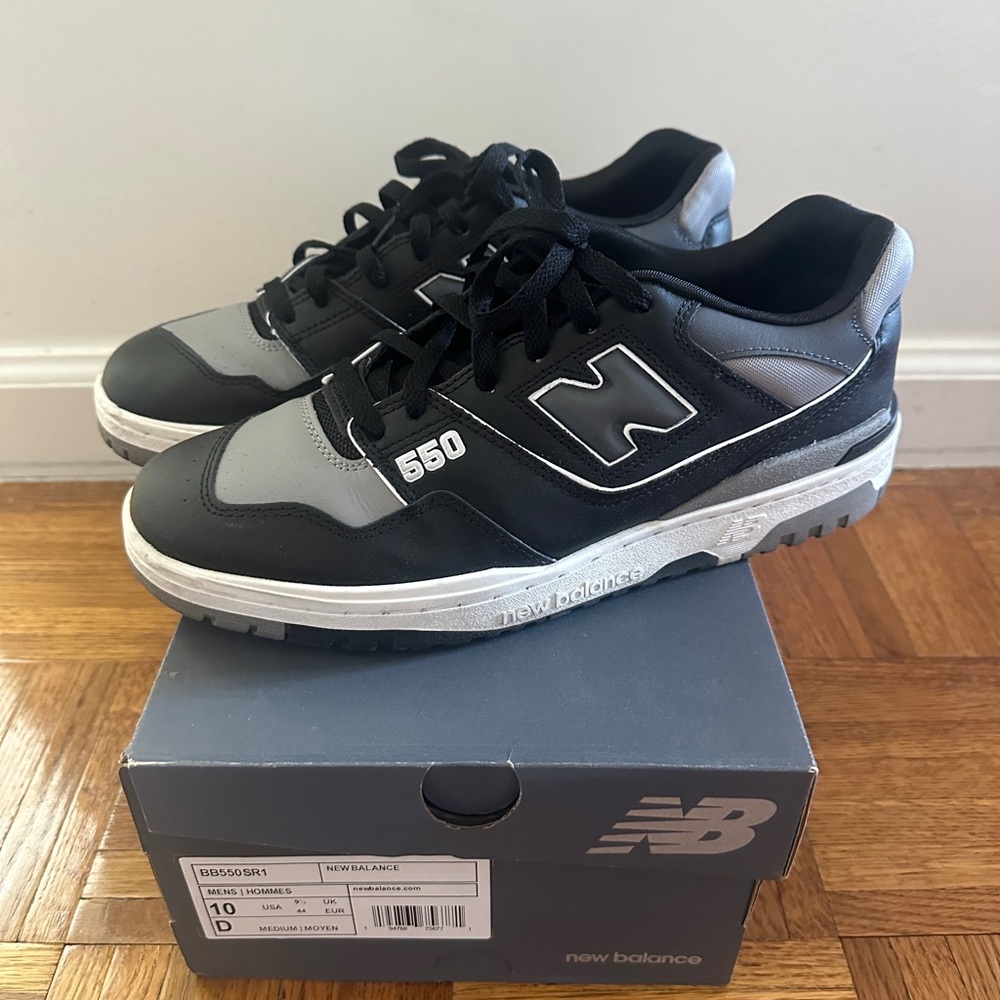 New Balance BB 550 Sz 10 Black Gray